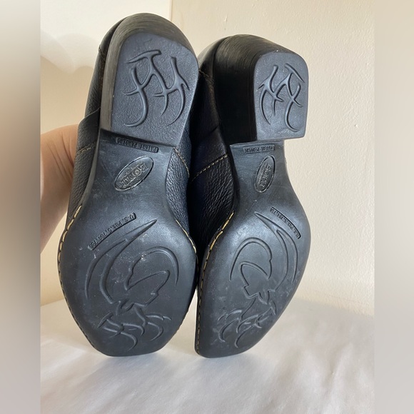 Born Shoes Born Womens Size 8 39 Black Leather Heeled Square Toe